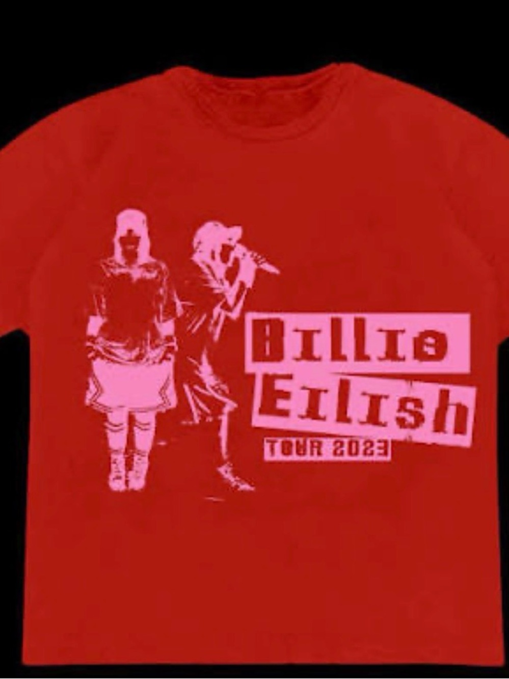 Billie Eilish Branded Red Graphic Tee